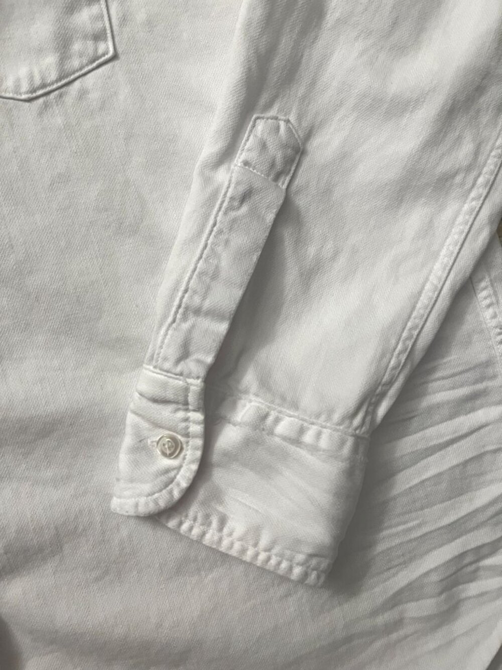 Frank & Eileen "Eileen" Solid White Casual Button Down Shirt Cotton MEDIUM - Picture 6 of 7